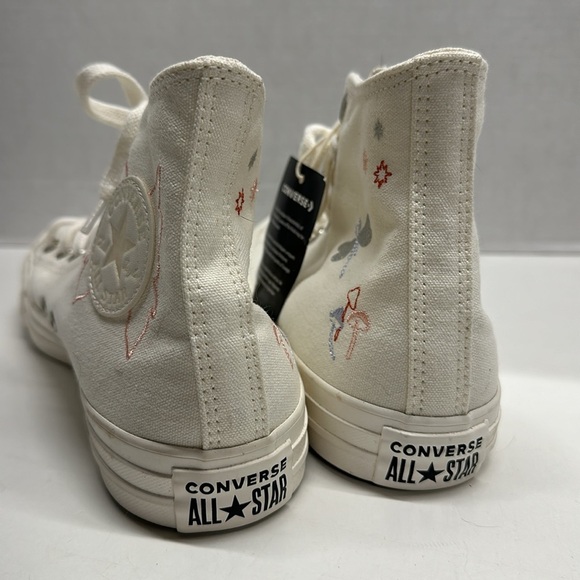 Converse Chuck Taylor High Top Sneakers Shoes Embroidered Dragonfly White New 10 - Picture 3 of 8